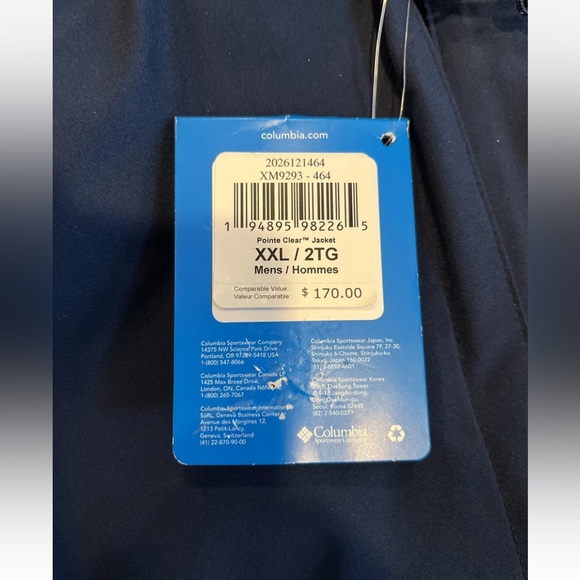 Columbia Pointe Clear Jacket Mens XXL Blue Insulated Snow Skiing Snowboard 2XL - Picture 15 of 16